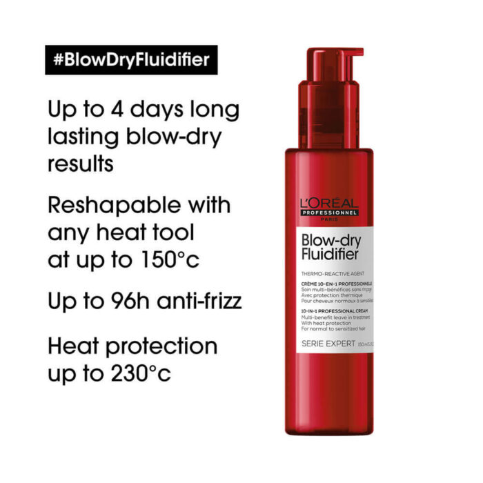 Loreal Blow-Dry Fluidifier 10-In-1 Cream 150ml - Image 2